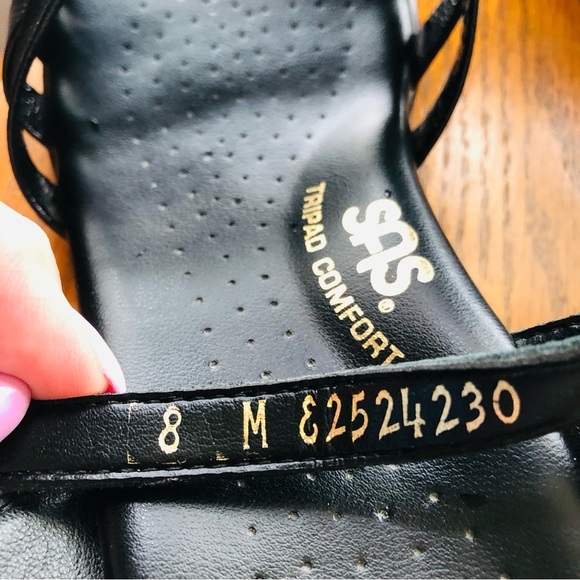 SAS 8 M Strappy Black Patent Leather Comfort Sandals NWOT - Picture 8 of 10